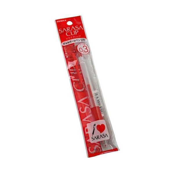 Ballpoint Pen-Shaped Pen - サラサクリップ ジェルボールペン 0.3mm 赤 (100円ショップ 100円均一 100均一 100均)