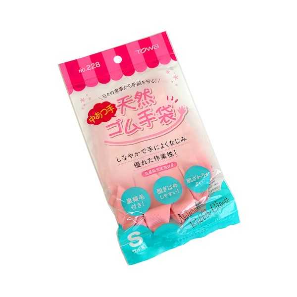 中あつ手ゴム手袋 Sサイズ ピンク (100円ショップ 100円均一 100均一 100均)