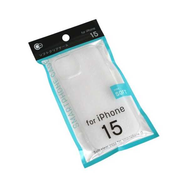 iPhone15用ケース ソフトクリア (100円ショップ 100円均一 100均一 100均)