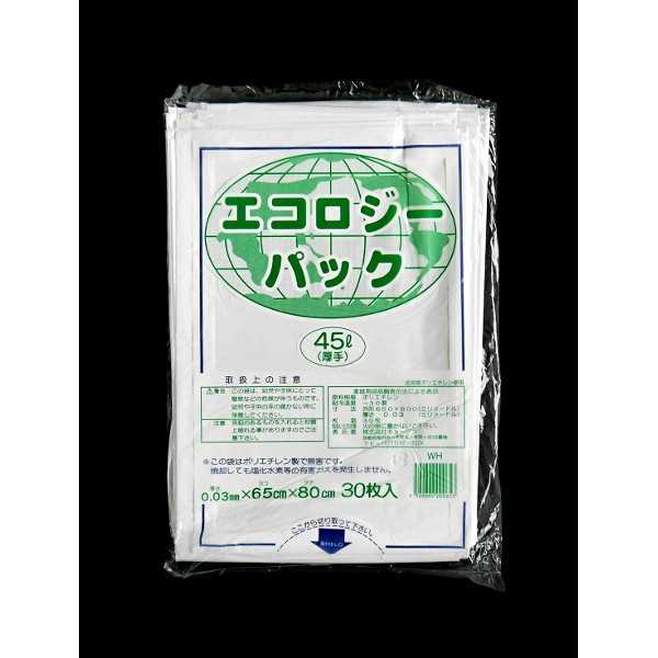 Rakuten - エコロジーパック 45L 厚手 白 30枚入