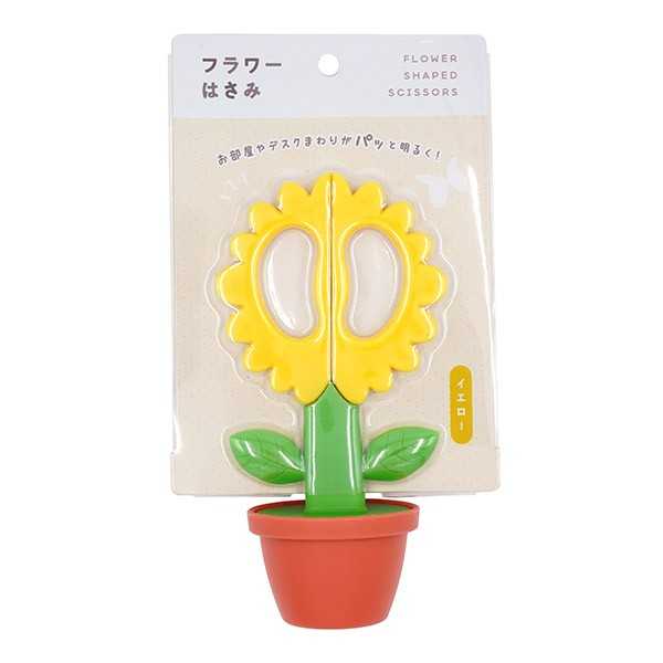 乐天商城 - フラワーはさみ イエロー (100円ショップ 100円均一 100均一 100均)