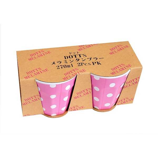 DOTTS メラミンタンブラー ピンク 容量270ml 2個入