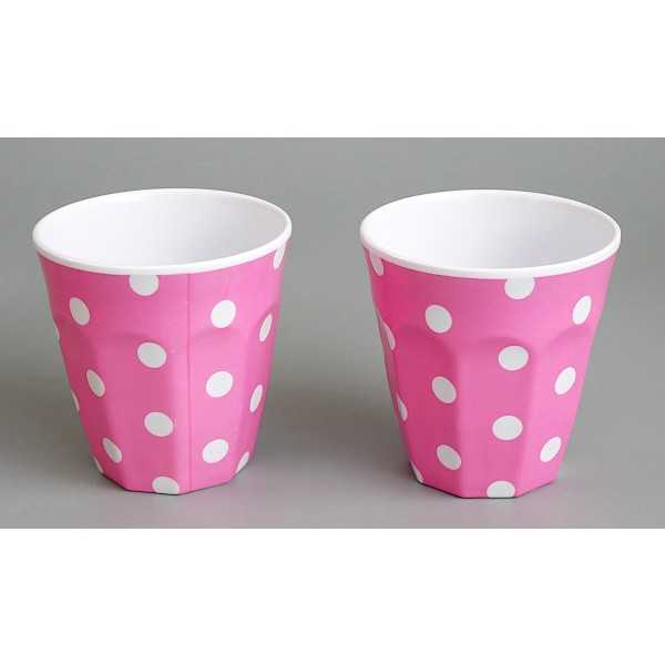 DOTTS メラミンタンブラー ピンク 容量270ml 2個入