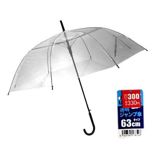 Transparent vinyl umbrella, automatic opening type, 63cm