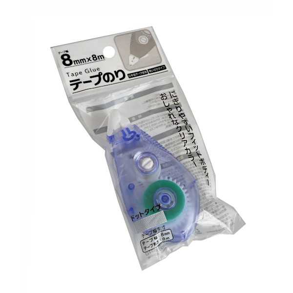 テープのり クリアカラー 使い切りタイプ 8mm×長さ8m ［色指定不可］ (100円ショップ 100円均一 100均一 100均)