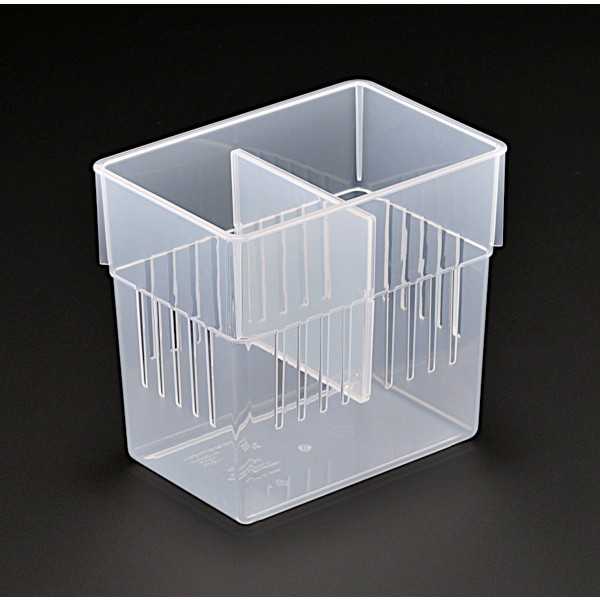 野菜収納ケース スリム クリアー 10.2×14.9×高さ14cm 仕切り1枚付