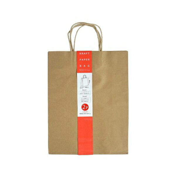 紙袋 縦長L(縦35×横27×マチ11cm) 2枚入 クラフト 無地 (100円ショップ 100円均一 100均一 100均)