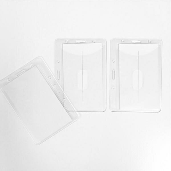 名札ケース 名刺サイズ 縦横装着可能 3枚入 (100円ショップ 100円均一 100均一 100均)