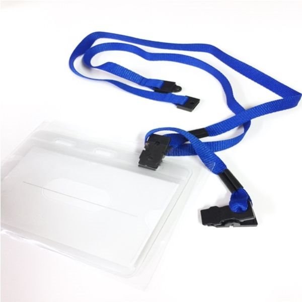 名札ケース 2クリップタイプ ストラップ付 (100円ショップ 100円均一 100均一 100均)