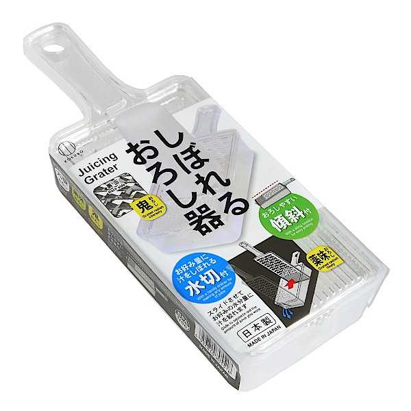 おろし器です。大根おろし・薬味おろし・鬼おろしの3つのおろし方ができます。傾斜がありおろしやすいです。スライドさせてお好みの量に汁を絞れる水切り付きです。※食器洗い乾燥機 非対応●サイズ(約)・253×96×高さ60mm●耐熱60度/耐冷-20度(おろし板) 耐熱80度/耐冷-20度(受け皿)●材質・おろし板:ポリスチレン 受け皿:ポリプロピレン●用途・卸し器 大根おろし 薬味 調理 料理 キッチン●キーワード・おろしき だいこんおろし やくみ ちょうり りょうり きっちん●品名・しぼれるおろし器●品番・★KK-551●JAN・4956810805518●メーカー名・(株)小久保工業●管理単位・8個/96個●入数・1個
