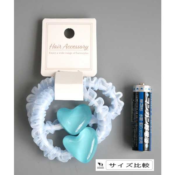 100円雑貨&日用品卸-BABABAのハートヘアゴム 2個入 ［色指定不可］ (100円ショップ 100円均一 100均一 100均)｜アングル3