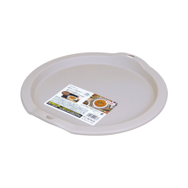 電子レンジで使えるトレー 丸型ビッグ グレー 29.1cm