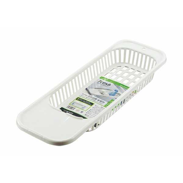 シンク用水切り フレッシュ ホワイト 17.8×52.1×高さ6.8cm bababa-10015937 100円雑貨&日用品卸-BABABA パッケージ画像