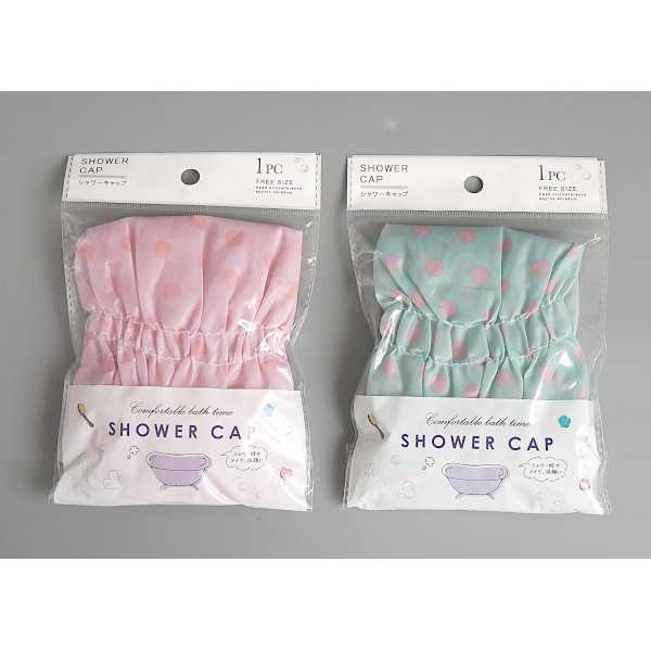 シャワーキャップ 水玉 ［色指定不可］ (100円ショップ 100円均一 100均一 100均)