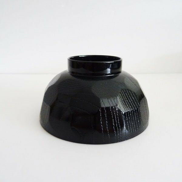 汁椀 亀甲 黒内朱 350ml (100円ショップ 100円均一 100均一 100均)