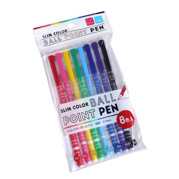 �X�����J���[�{�[���y�� ���� 0.7mm 8�F�� (100�~�V���b�v 100�~�ψ� 100�ψ� 100��)