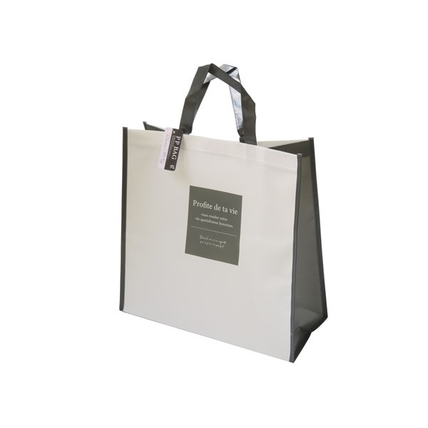 PPバッグ モノトーンロゴ柄 38×40×マチ18cm ［色指定不可］