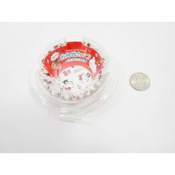 おかずカップ 6号（底径3．5×高さ2．5cm） ハローキティ ホワイト 15枚入 (100円シ...