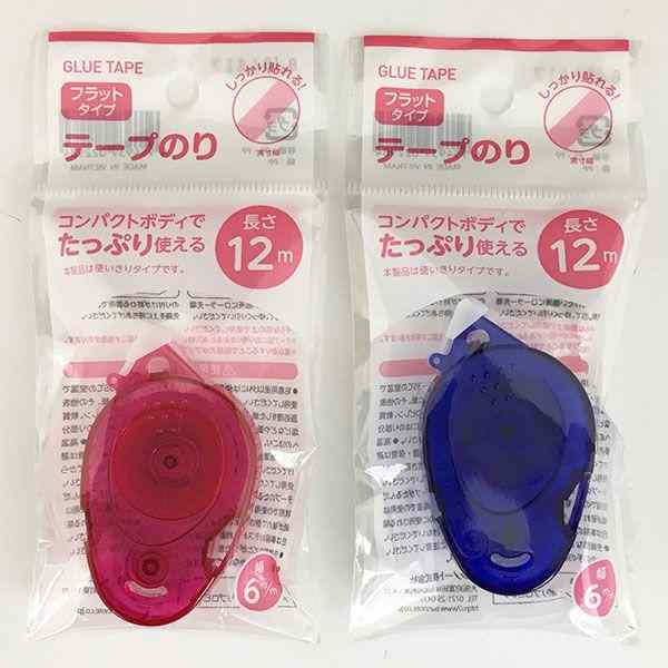 テープのり フラットタイプ 幅6mm×長さ12m ［色指定不可］ (100円ショップ 100円均一 100均一 100均)