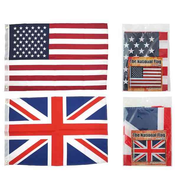 国旗 アメリカかイギリス 50×75cm ［種類指定不可］ (100円ショップ 100円均一 100均一 100均)