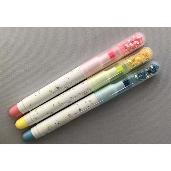 蛍光ペン 星形 3色セット（ピンク・黄・青） (100円ショップ 100円均一 100均一 100均)