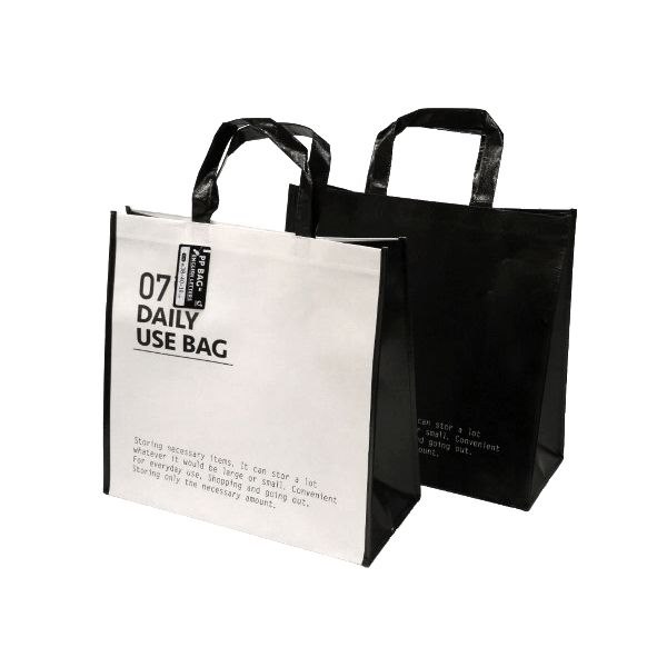 PPバッグ 英字柄 38×40×マチ18cm ［色指定不可］ (100円ショップ 100円均一 100均一 100均)