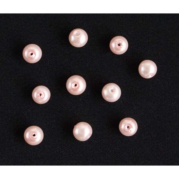 ビーズ ガラスパール 直径6mm ピンク 10粒入 (100円ショップ 100円均一 100均一 100均)