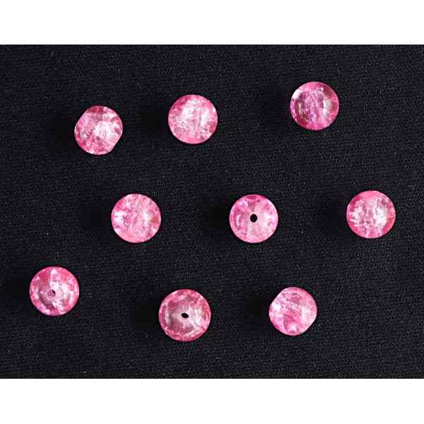 ビーズ ガラス玉 直径8mm ピンク 10粒入 (100円ショップ 100円均一 100均一 100均)