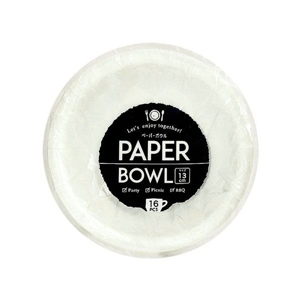 紙皿 ボウル型 ホワイト 直径13cm 16枚入