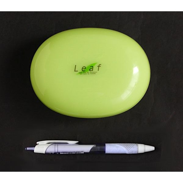 石けんケース フタ付 グリーン リーフ (100円ショップ 100円均一 100均一 100均)