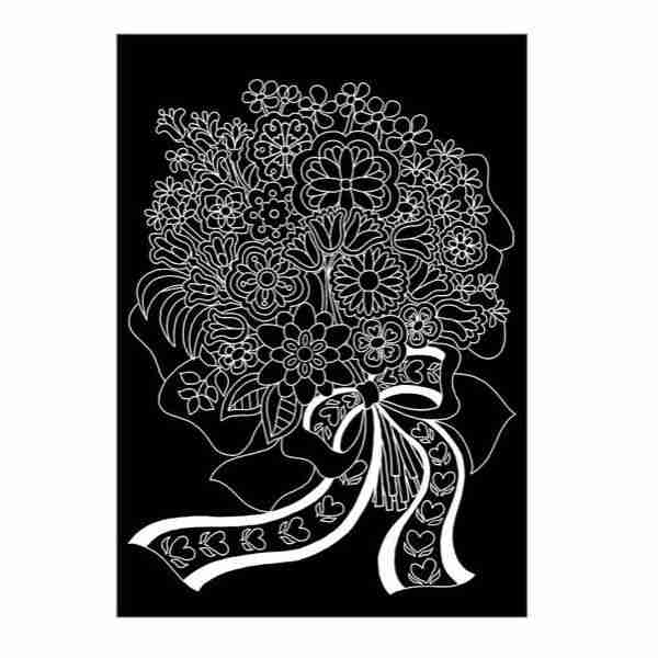 スクラッチアート フラワーストーリー スクラッチペン付 (100円ショップ 100円均一 100均一 100均)