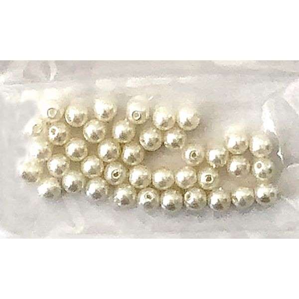 ビーズ パール クリーム 直径4mm 40個入 クラフトパーツ (100円ショップ 100円均一 100均一 100均)