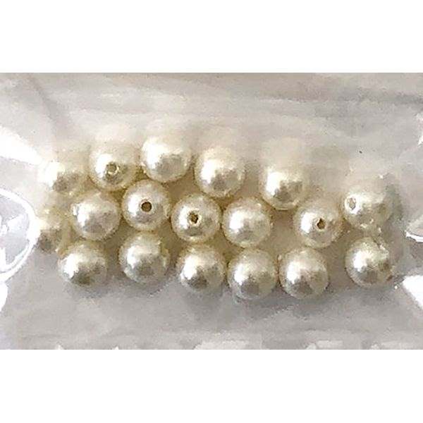 ビーズ パール クリーム 直径6mm 18個入 クラフトパーツ (100円ショップ 100円均一 100均一 100均)