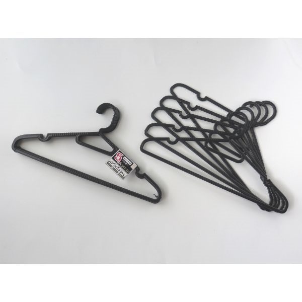 ハンガー スリット付 肩幅39cm 5本入 (100円ショップ 100円均一 100均一 100均)