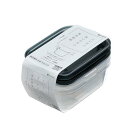 保存容器 楽ちんパック 角型 容量180ml クリアーブラック 3個入 (100円ショップ 100円均一 100均一 100均)