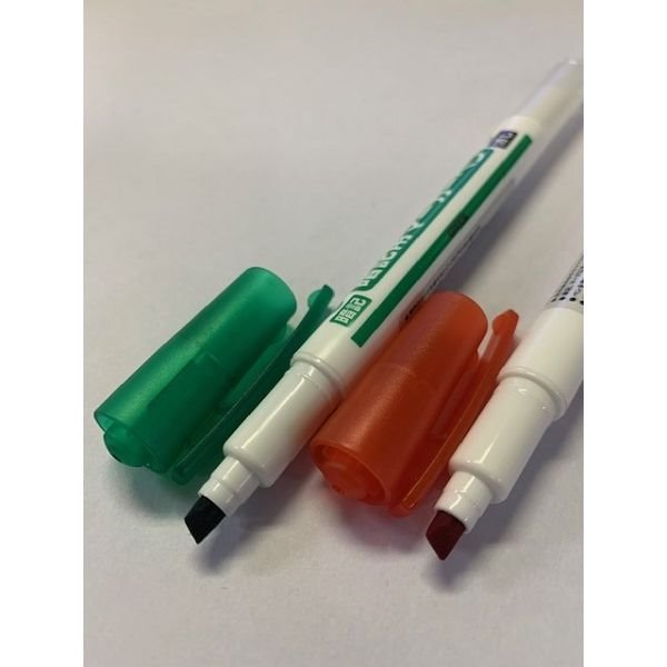 暗記用マーカーペン 消去ペン付 2本入（赤・緑） nob (100円ショップ 100円均一 100均一 100均)