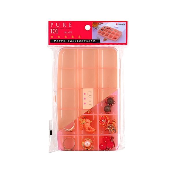 アクセサリーケース ピンク 10×15．2×厚さ2．5cm ピュア (100円ショップ 100円均一 100均一 100均)