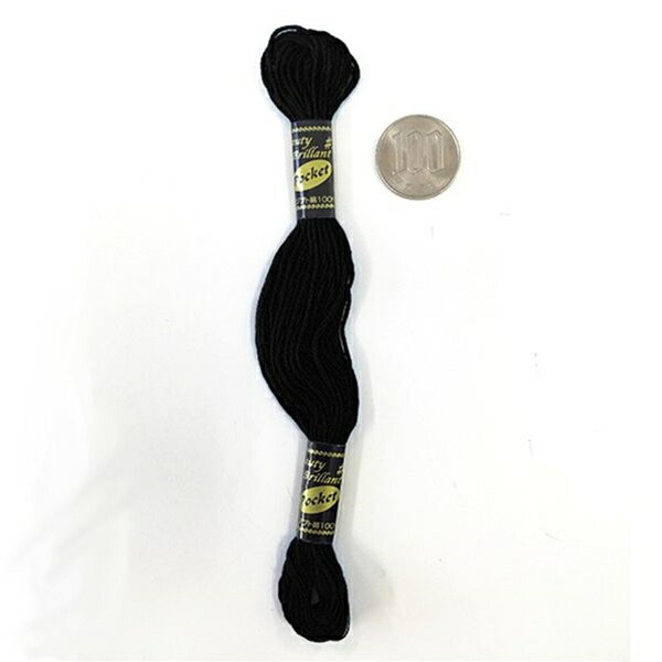 刺しゅう糸（黒）2本 (100円ショップ 100円均一 100均一 100均)