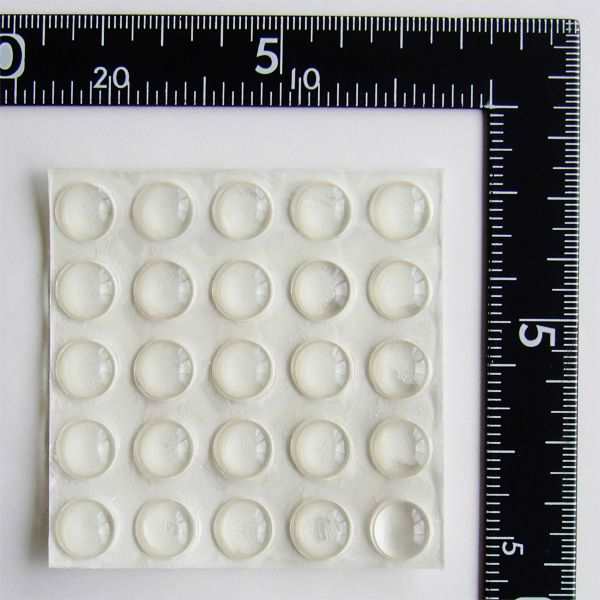 クッションシール 透明タイプ 直径1cm 25個入 (100円ショップ 100円均一 100均一 100均)