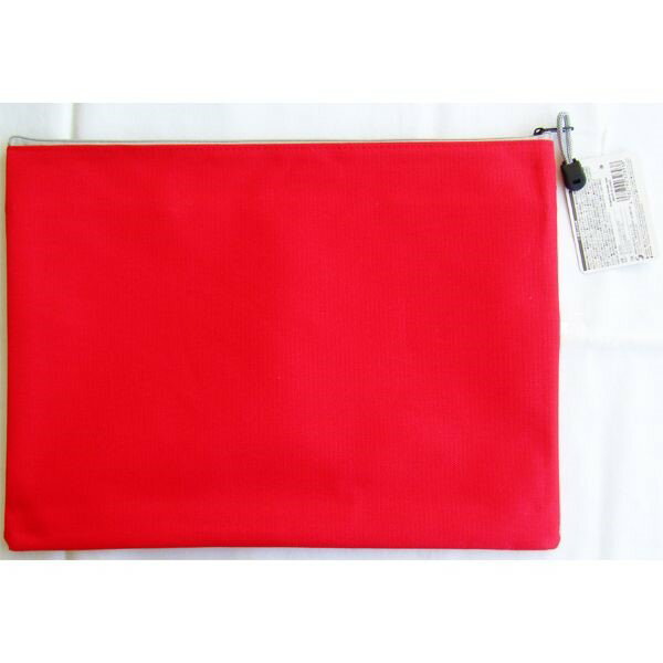 Wファスナーポーチ メッシュポケット付 A4サイズ収納可 34．5×26cm ［色指定不可］ (100円ショップ 100円均一 100均一 100均)