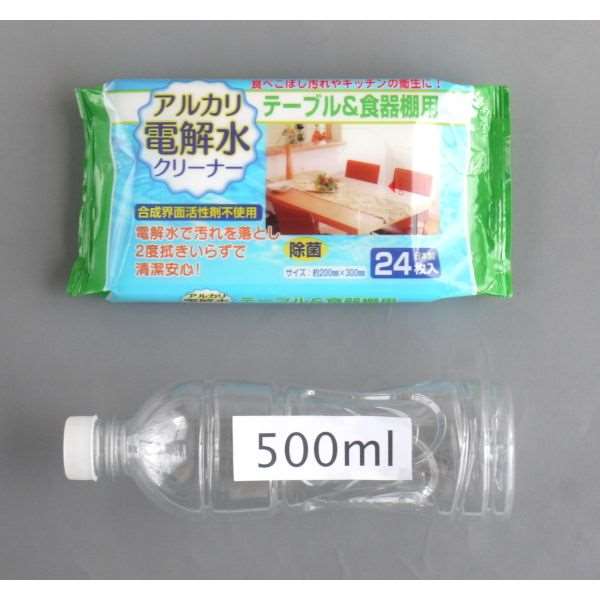 アルカリ電解水クリーナー テーブル＆食器棚用 除菌 20×30cm 24枚入 (100円ショップ 100円均一 100均一 100均)