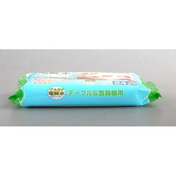 アルカリ電解水クリーナー テーブル＆食器棚用 除菌 20×30cm 24枚入 (100円ショップ 100円均一 100均一 100均)