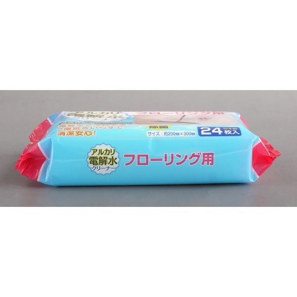 アルカリ電解水クリーナー フローリング用 除菌 20×30cm 24枚入 (100円ショップ 100円均一 100均一 100均)