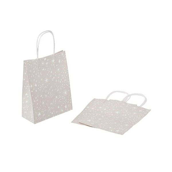 ペーパーバッグ 手提げ 縦型 星 Sサイズ（23×18×マチ8cm） 3枚入 ［色指定不可］ (100円ショップ 100円均一 100均一 100均)