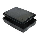 収納ケース フタ付 ブラック A4サイズ(34.4×25.3×高さ7.3cm)