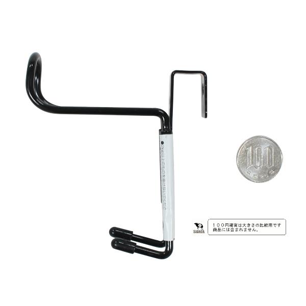 トリプル長押フック ブラック 9．2×2．6×奥行8cm (100円ショップ 100円均一 100均一 100均)