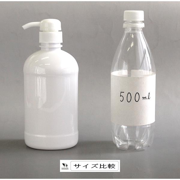 ポンプボトル PET製 ホワイト 容量600ml (100円ショップ 100円均一 100均一 100均)