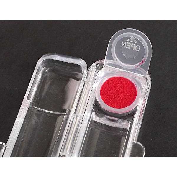 印鑑ケース 速乾朱肉付 クリア 9．2×3×高さ1．8cm (100円ショップ 100円均一 100均一 100均)