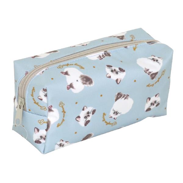 シンプルポーチ ボックス型 エブリィアニマル 7．5×15×マチ5．5cm ［色柄指定不可］ (100円ショップ 100円均一 100均一 100均)