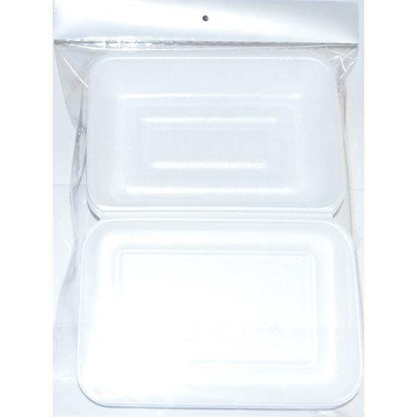 フードパック 発泡スチロール製 中サイズ（19×12．7×高さ3cm） 3枚入 (100円ショップ 100円均一 100均一 100均)